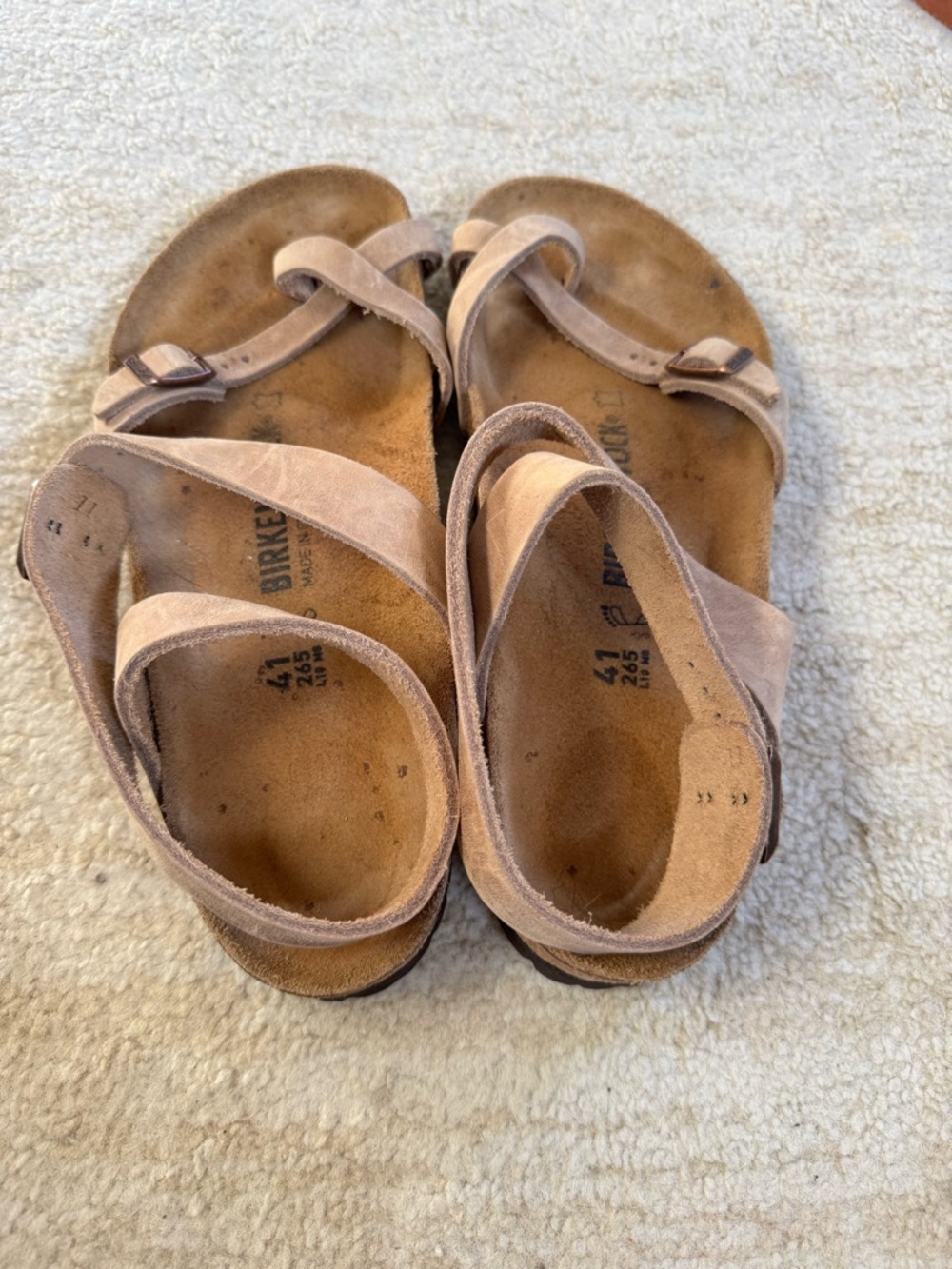Birkenstock Beige Suede Strappy Sandals - Picture 2 of 5